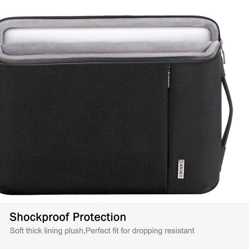 LANDICI 360Â° Protective Laptop Sleeve 13-14 Inch, Computer Bag Carrying Case for MacBook Air 13 M1/M2, MacBook Pro 13/14, Chromebook 14, Slim, Shockproof, Waterproof, Grey - Image 4
